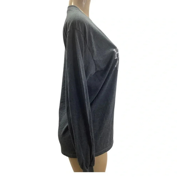 Gildan Size Medium Heavily Meditated Grey Long Sleeve Tee. New without Tags - Picture 2 of 3